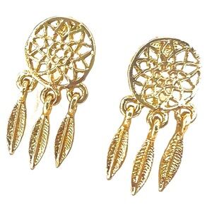Gold dreamcatcher earrings